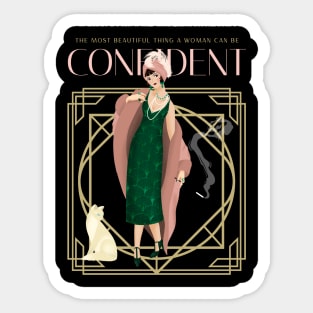 Art Deco Confident Woman Sticker